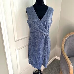 Serra Size Medium M Blue Ruched Asymmetrical Sheath Dress lot5660